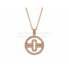 BVLGARI Parentesi Necklace Pink Gold with Pave Diamonds