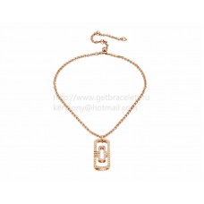 BVLGARI Parentesi Necklace in Pink Gold with Full Pave Diamonds