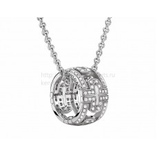 BVLGARI Parentesi White Gold Pendant with Pave Diamonds