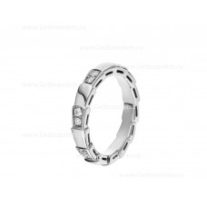 BVLGARI Serpenti Viper Band Ring in 18k White Gold with Demi-pave Diamonds