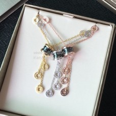 Bvlgari B.zero1 Tassels Necklace Black Ceramic with Diamonds 3 Colors Luxury