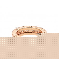 Bvlgari B.zero1 1-Band Rose Gold Ring with Pave Diamonds