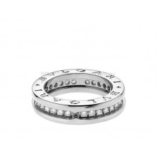 Bvlgari B.zero1 1-Band White Gold Ring with Pave Diamonds