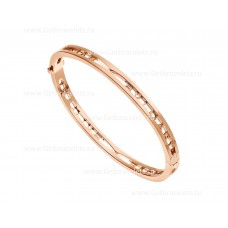 Bvlgari B.zero1 18kt Rose Gold Bangle Bracelet with BVLGARI Logo on the Spiral