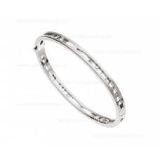 Bvlgari B.zero1 18kt White Gold Bangle Bracelet with BVLGARI Logo on the Spiral