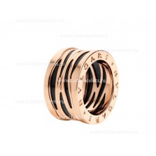 Bvlgari B.zero1 Legend 4-Band Ring in 18kt Rose Gold and Black Ceramic