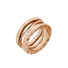 Bvlgari B.zero1 Legend Geometric 3-Band Ring in Rose Gold