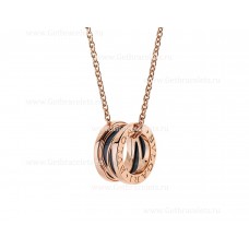 Bvlgari B.zero1 Legend Necklace with 18kt Rose Gold Chain and Pendant in Rose Gold Black Ceramic