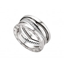 Bvlgari B.zero1 Legend Ring in White Gold Set With Pave Diamonds