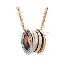 Bvlgari B.zero1 Labyrinth Necklace with Rose and White Gold Pendant Rose Gold Chain