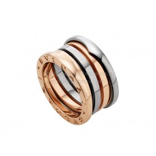 Bvlgari B.zero1 Labyrinth Ring in Rose and White Gold