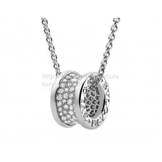 Bvlgari B.zero1 Pave Diamond Pendant with White Gold Chain
