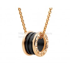 Bvlgari B.zero1 Pendant with Black Ceramic Rose Gold Chain