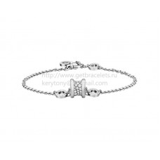 Bvlgari B.zero1 Soft Bracelet in White Gold with Pave Diamonds