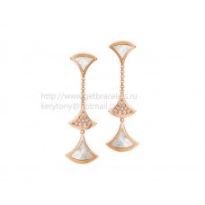 Bvlgari DIVAS Dream Earrings Rose Gold with Mother of Pearl and Pave Diamonds