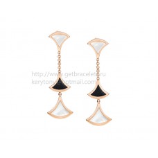 Bvlgari DIVAS Dream Earrings Rose Gold with Onyx and Mother of Pearl