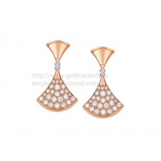 Bvlgari DIVAS Dream Earrings Rose Gold with Pave Diamonds