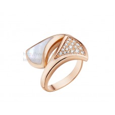 Bvlgari DIVAS Dream Ring Rose Gold with Mother of Pearl and Pave Diamonds