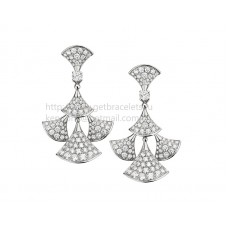 Bvlgari DIVAS Dream White Gold Earrings with Pave Diamonds