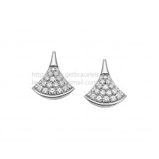 Bvlgari DIVAS Dream White Gold Stud Earrings with Pave Diamonds