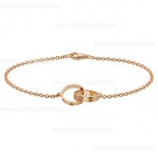 Cariter Love Bracelet Pink Gold Double Ring