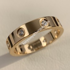 Cartier Love Ring 18K Rose Gold Ring With 8 Diamonds