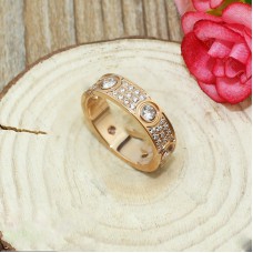 Cartier Love Ring 18k Pink Gold Paved Diamonds With 6 Big Diamonds