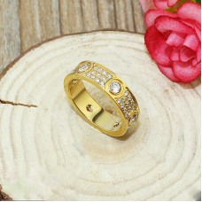 Cartier Love Ring 18k Yellow Gold Paved Diamonds With 6 Big Diamonds
