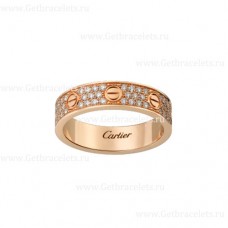 Cartier Love Wedding Band With Diamond-Paved Pink Gold