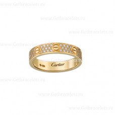 Cartier Love Wedding Band With Diamond-Paved Yellow Gold