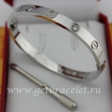 Cartier White Gold Men and Women Love Bracelet 4 Diamonds 