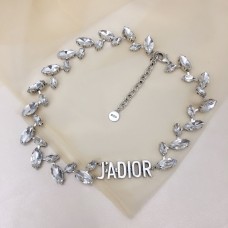 Christian Dior Silver JADIOR Charm Marquise Diamonds Females White Cyrstal Necklace