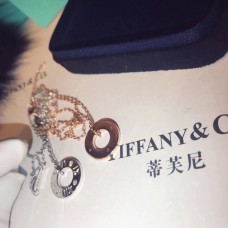 Tiffany Atlas Pierced Circle Pendant Studded Diamonds Necklace Jewelry