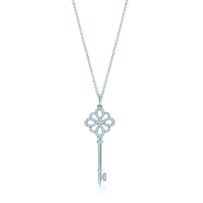 Tiffany Keys Knot Key Pendant Chain Necklace Diamonds Party