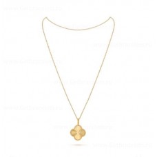 Van Cleef Arpels Magic Alhambra Long Necklace 1 Motif Yellow Gold