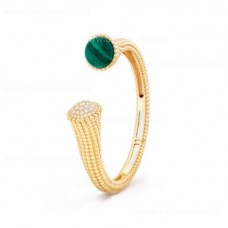 Van Cleef Arpels Perlee Couleurs Bracelet Yellow Gold with Diamond Malachite