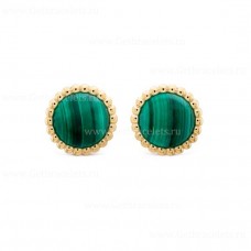 Van Cleef Arpels Perlee Couleurs Earrings Yellow Gold Malachite