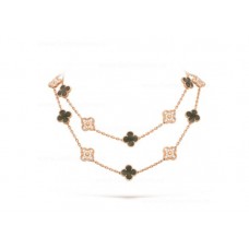 Van Cleef Arpels Alhambra Long Necklace 20 Motifs Gray Mother-of-pearl With Diamonds