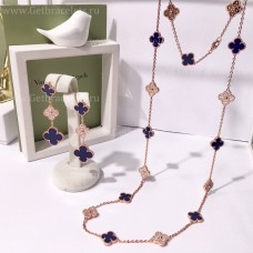 Van Cleef Arpels Alhambra With Diamonds Lapis Set 