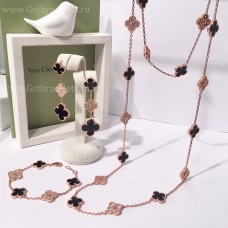 Van Cleef Arpels Alhambra With Diamonds Onyx Set 