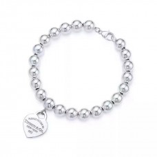 Return To Tiffany Bead Bracelet Sterling Silver Heart Pendant For