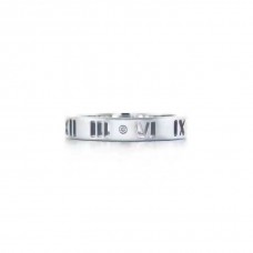 Tiffany Atlas Narrow 925 Silver Ring Lady Hollow-Out