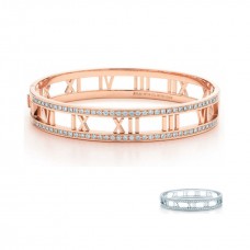 Tiffany Atlas Open Hinged Bangle Pave Diamonds