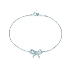 Tiffany Bow Rose Gold Silver Bracelet Pendant Diamonds Jewellery