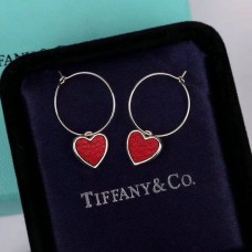 Tiffany Drop Earrings Loving Heart Charm Red Leather Double-sided Wear Set UK