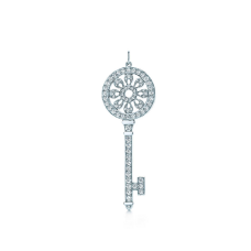 Tiffany Keys Petals Key Pendant Sterling Silver Necklace Diamonds Party Jewelry Women