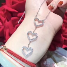 Tiffany Three Interlocking Hearts Pendant Necklace Women Jewelry Lady UK