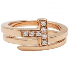 Tiffany Unique Model Tiffany T Rose Gold Square Wrap Ringted
