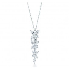 Tiffany Victoria Mixed Cluster Drop Pendant Necklace Women Jewellery