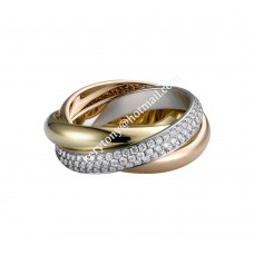 Trinity De Cartier Ring White Gold/ Yellow Gold/Pink Gold with Diamonds